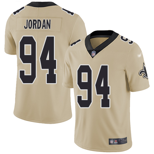 Men New Orleans Saints Limited Gold Cameron Jordan Jersey NFL Football #94 Inverted Legend Jersey->new orleans saints->NFL Jersey